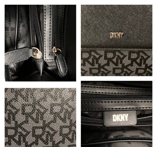 DKNY Sina Black & Gray Flap Shoulder Bag