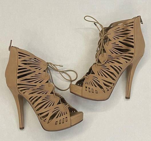 Soda  Cream Lace Up Gladiator High Heels - Woman’s Size 7