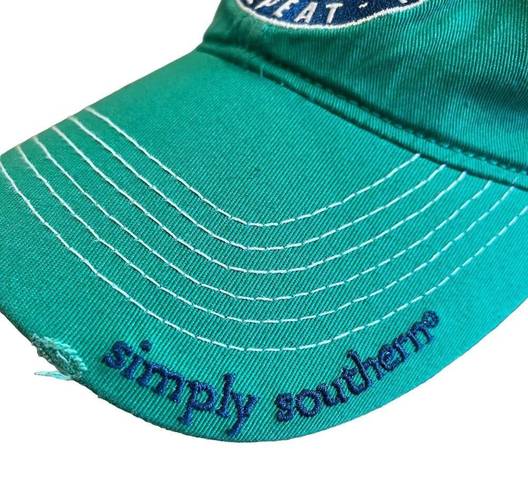 Simply Southern  Eat Sleep Beach Repeat Pineapple Baseball Cap Green Blue One Sz