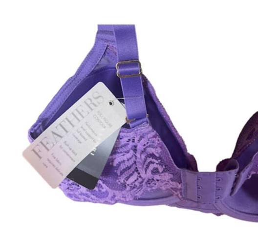 Natori  Feathers Blue Lavender Full Figure Underwire Contour Bra Size 34D NWT