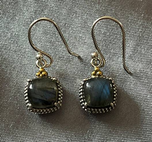 Free People 925 Solid Sterling Silver Stamped Genuine Labradorite Earrings