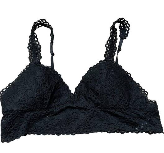 Aerie  Black Lace Racerback Triangle Bralette Size XL 2084