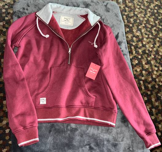 Kimes Ranch Malta Cropped Quarter Zip Sweatshirt in Wine