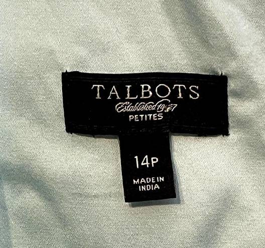 Talbots  Petites V-Neck Surplice Mini Dress Sash Belted Pleated Stretch 14P Women