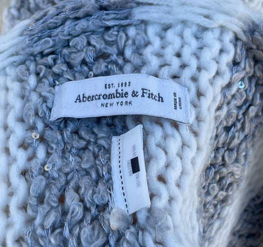 Abercrombie & Fitch | White & Gray Sequin Striped Knit Infinity Scarf