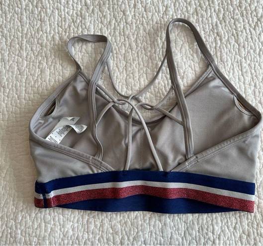 Nike  Women’s Gray Padded Sports Bra Medium Red White Blue