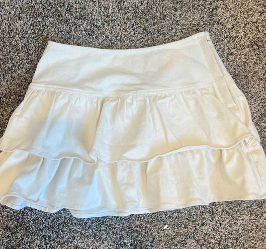 Denim Mini Skirt White