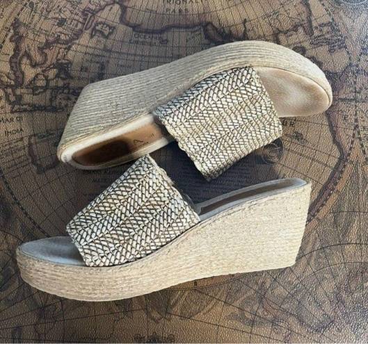 sbicca  Womens Ballona Natural Beige Jute Slip On Platform Wedge Sandal sz 9M Y2K