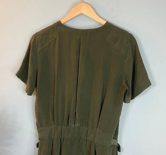 Equipment Femme Olive Green Oliver Utility Silk Mini Dress