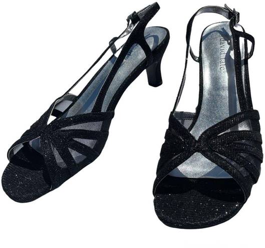 Glitz David Tate “RITZ” heels in Black  / Glittery black heels / 7 / New in box