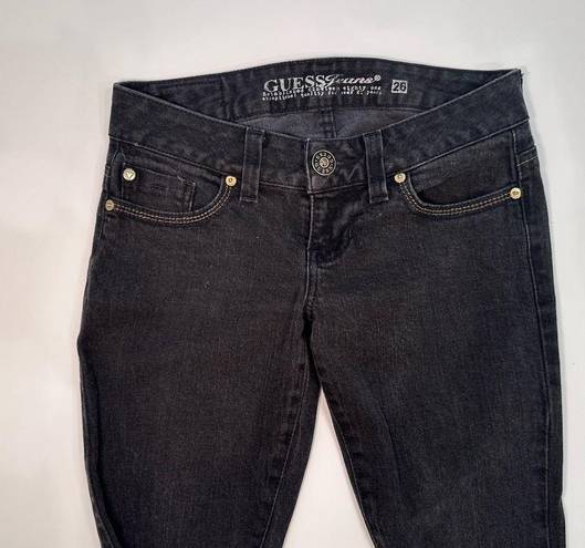 Guess ‎ Jeans Womens Black Denim Slim Fit Low Rise Stretch Dark Wash Size 26