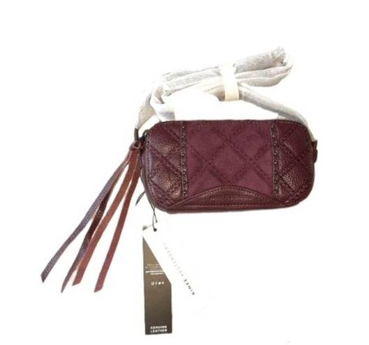 Aimee Kestenberg  Wine Genuine Leather Wild At Heart Crossbody Mini Shoulder Bag