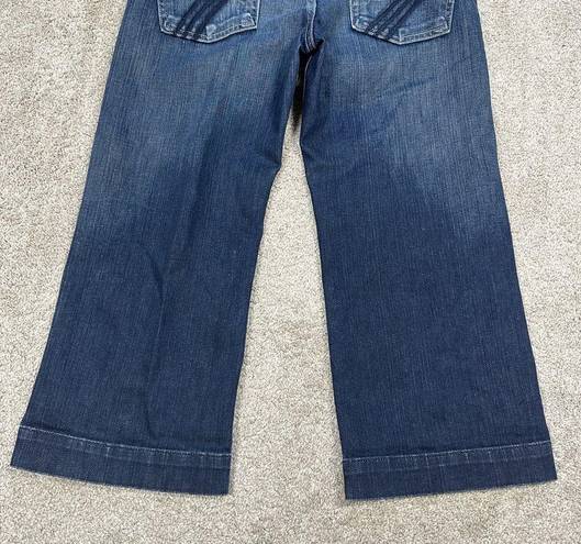 7 For All Mankind  Dojo Cropped Capri Straight Leg Jeans Blue Dark Wash Size 26