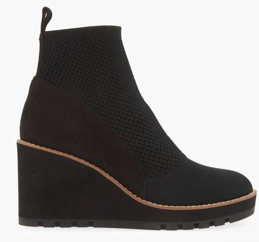 Eileen Fisher  quill platform wedge knit sock bootie