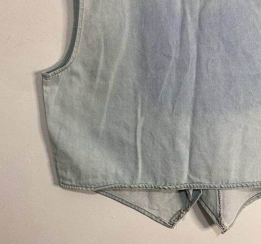 Vintage Kevin G Sportswear Denim Light Wash Western Vest 100% Cotton One Size XL