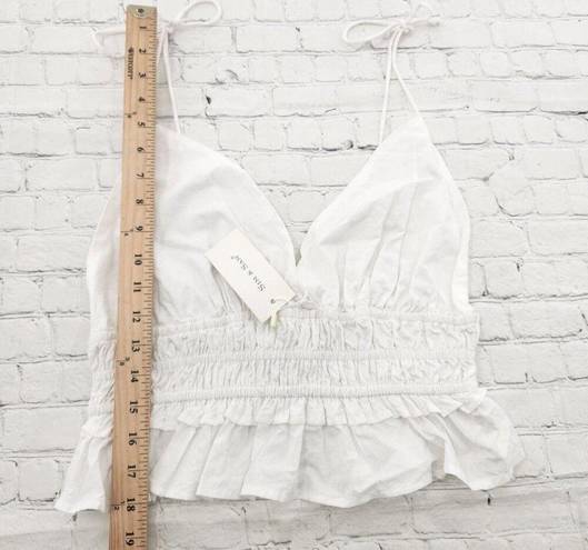 Sim & Sam  Womens Size Large White Crop Top Blouse