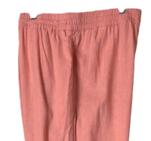 Krass&co D &  Naturals Wide Leg Pants Palazzo Linen Blend Pink Women’s Size Medium M