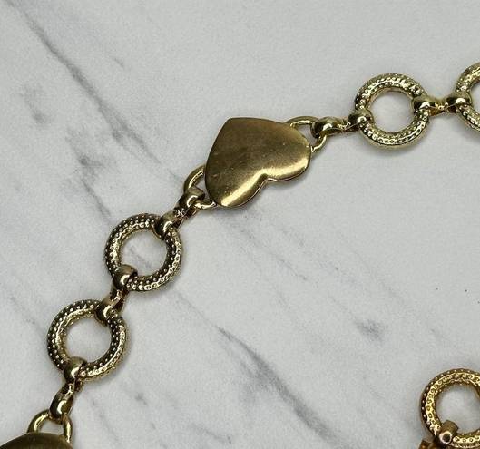 Vintage Heart Toggle Gold Tone Metal Chain Link Belt OS One Size