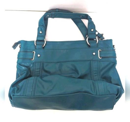 Relic  Teal Green Blue Shoulder Bag Pink Floral  and Teal Interior Purse