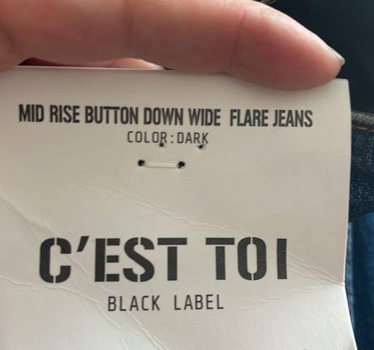 C’EST TOI  Black Label mid rise button fly down wide flare jeans bell bottom 5 26