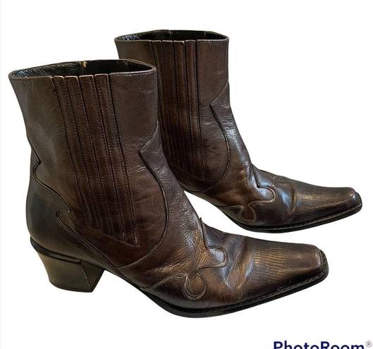 Via Spiga  Western Leather Ankle Boots