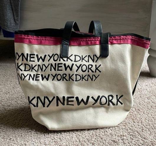 DKNY COPY -  tote bag, beige, black and pink