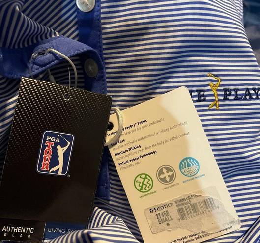 FootJoy NWT  Periwinkle Blue Striped The Players Championship Polo - size S