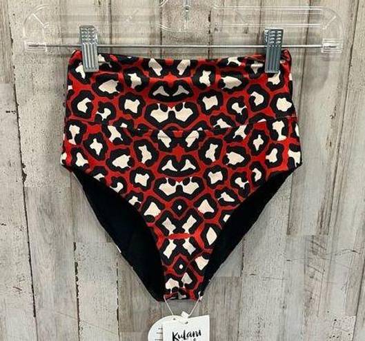 Kulani Kinis NWT  Animal Print / Black High Waist Swim Bikini Bottoms Reversible