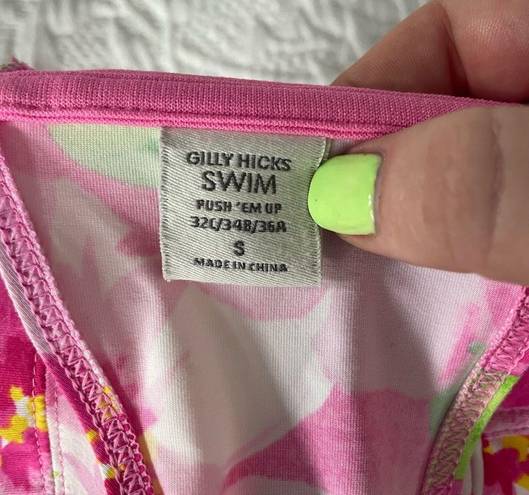 Gilly Hicks Push ‘Em Up Floral Swim Bustier Bikini Top Strapless Size S