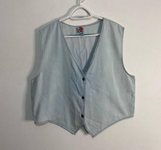 Vintage Kevin G Sportswear Denim Light Wash Western Vest 100% Cotton One Size XL