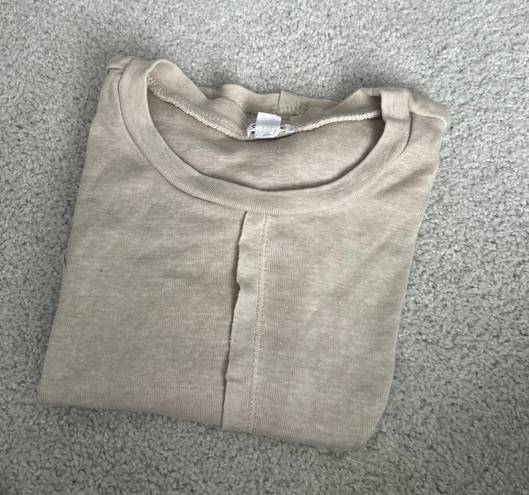 Garage Beige Short Sleeve Top