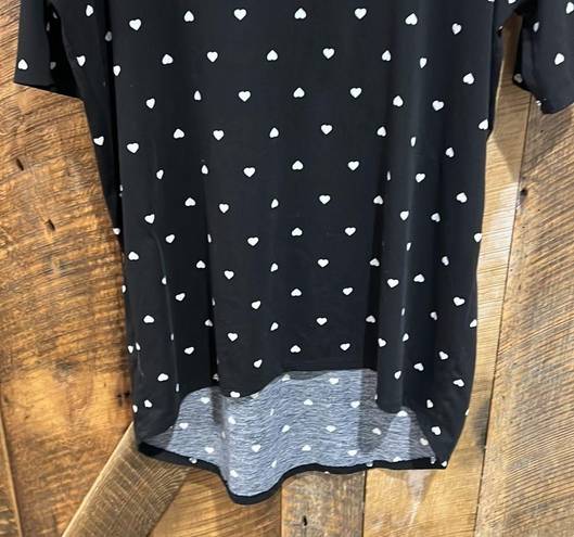 LuLaRoe Irma shirt black with white hearts