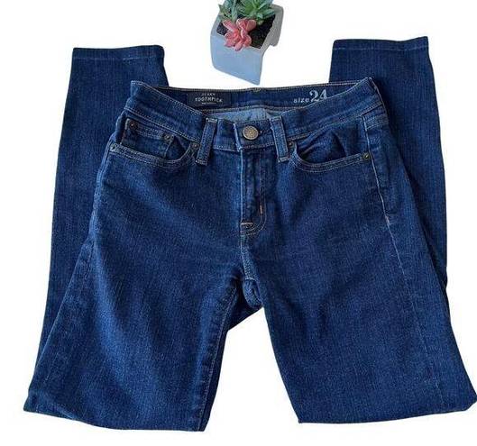 J.Crew  Toothpick Womens Crop Jeans Size 24 Dark Wash Low Rise Stretch Denim