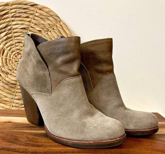 Kork-Ease  Castaneda Suede Heeled Bootie Brown Grey Size 7.5