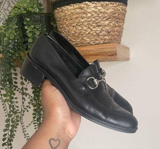 Franco Fortini Vintage Y2K  Grunge Black Loafers Platforms SZ 8 Early 2000s