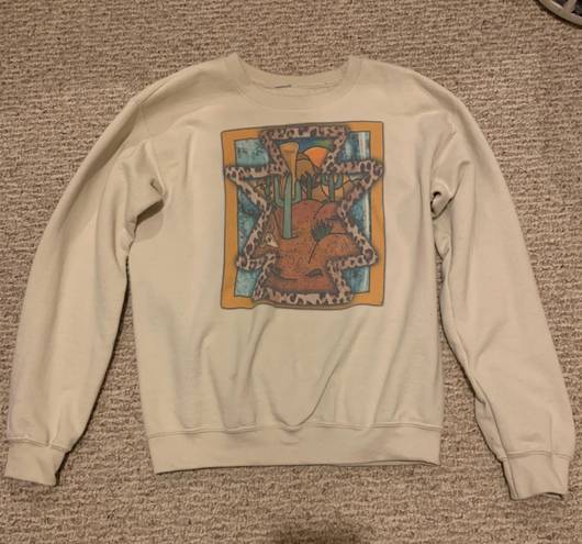 Western Crew Neck Tan