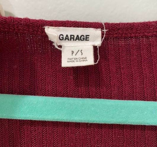 Garage Maroon Cropped Sweater Top