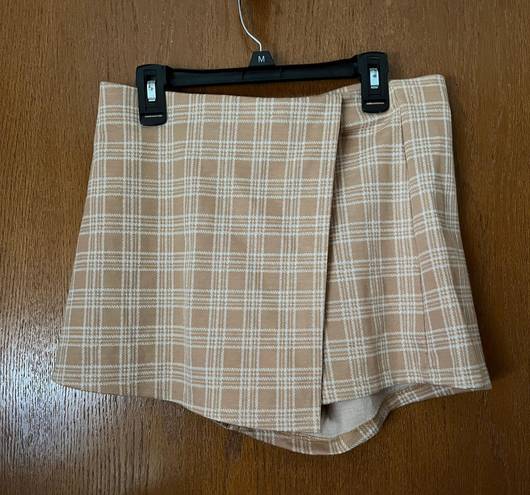 Windsor Neutral Toned Gingham Mini Skort