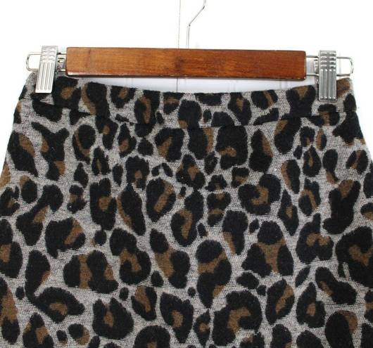 Lovers + Friends  Womens XS Leopard Print Mini Skirt Black Tan Mobwife Edgy