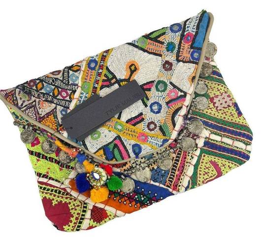 Anthropologie  Tylie Malibu Prana Clutch Purse Multicolor Envelope Embroidereod