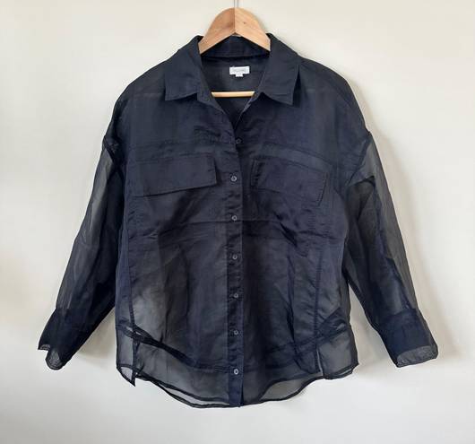 Pilcro Sheer Buttondown Blouse Sz S