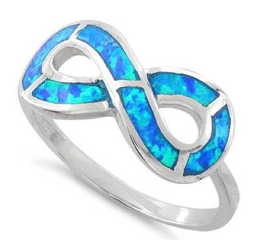 infinity  Opal Sterling Silver Ring