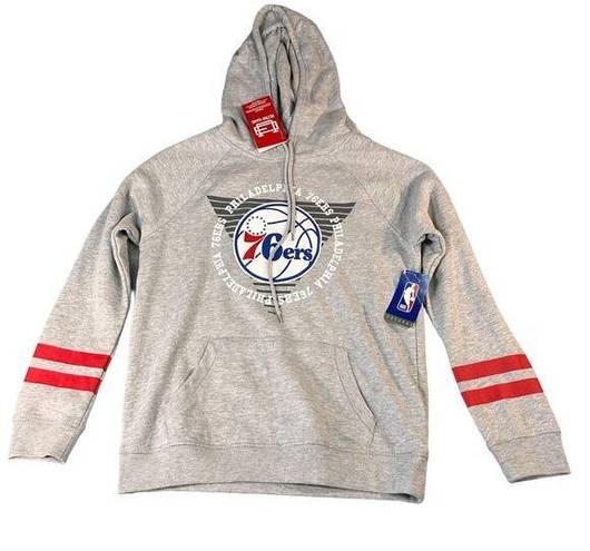 Nba Ultra Game  Women's Small Philadelphia 76ers Grey Fleece Hoodie Sweatshirt