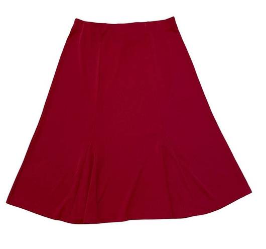 Kathie Lee Collection  Y2K / vintage Skirt Dark Cherry Red Pull On A Line Flare