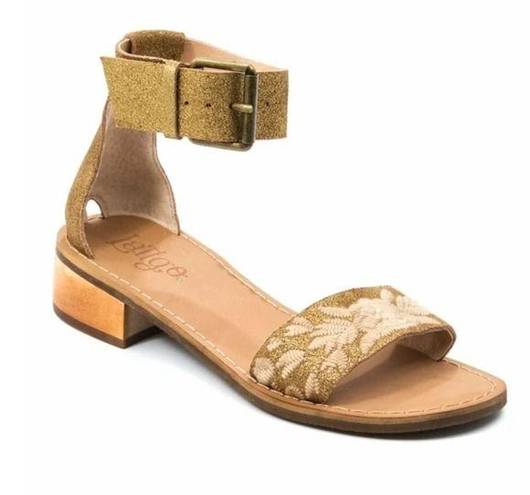 Latigo  | ANTHROPOLOGIE Women’s Tana Floral Embroidered Leather Sandal Gold 10