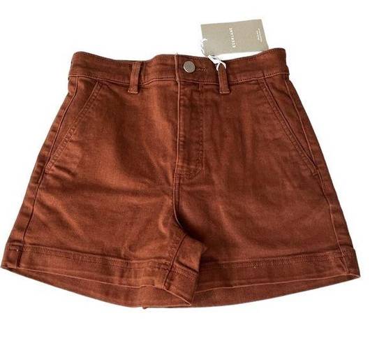 Everlane  The Cotton Twill Short Jean Shorts Rosewood Brown Size 0