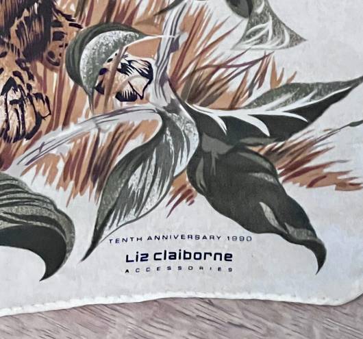 Liz Claiborne Vintage  1990 Tenth Anniversary Edition Leopard Square Scarf 31”