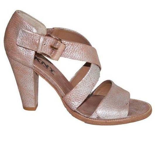 DKNY  Harlow Henna Pink Leather Open Toe Heel 6.5 M