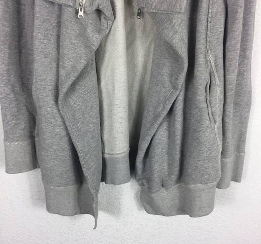 ALLSAINTS  Mila Dahlia Sweatshirt Grey Zipper Oversized Cardigan XS