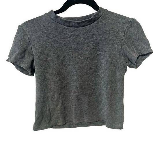 American Apparel  grey short sleeved cropped T shirt